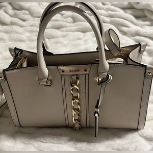 ALDO Cream and Gold Women's Handbag
